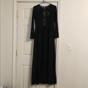 Black lace maxi dress